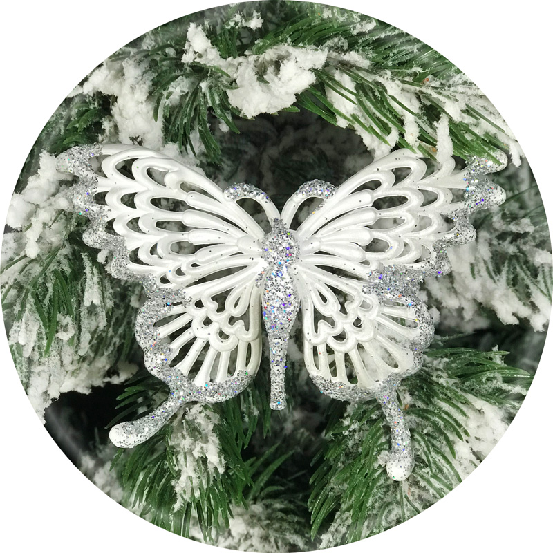 Іграшка на ялинку Метелик (срібло, 12см)