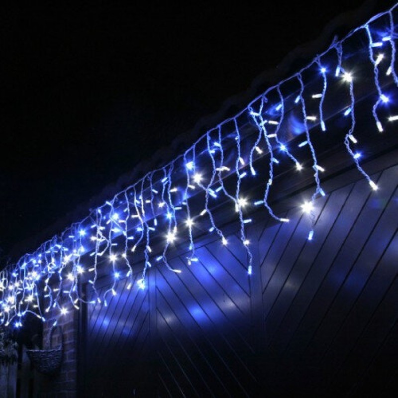 Гірлянда Бахрома LED 5x0.5м (синя, з конектором)