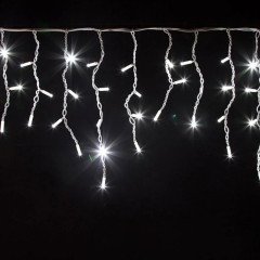 Гирлянда Бахрома LED 3x0.8м (белая, на белом)