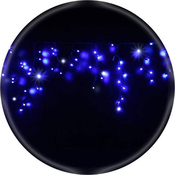 Гірлянда Бахрома LED 5x0.5м (синя, з конектором)