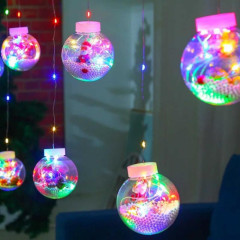 Гирлянда Шарик Роса LED с Дедом Морозом 3х1м (мульти)