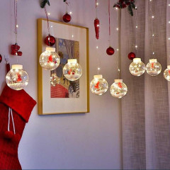 Гирлянда Шарик Роса LED с Дедом Морозом 3х1м (мульти)