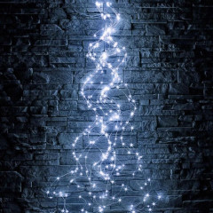 Гирлянда конский хвост 10 нитей, 2.4м, 460LED (белая, на белом)