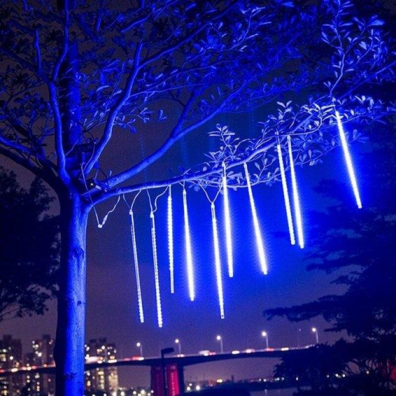 Гірлянда Бурулька Метеоритний дощ 3м х 50см 8 планок LED (синя)