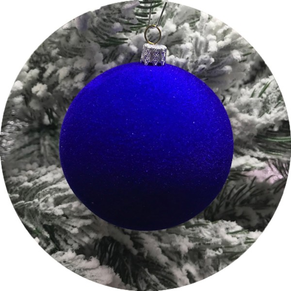 Ялинкова куля Оксамит (150мм, синій)