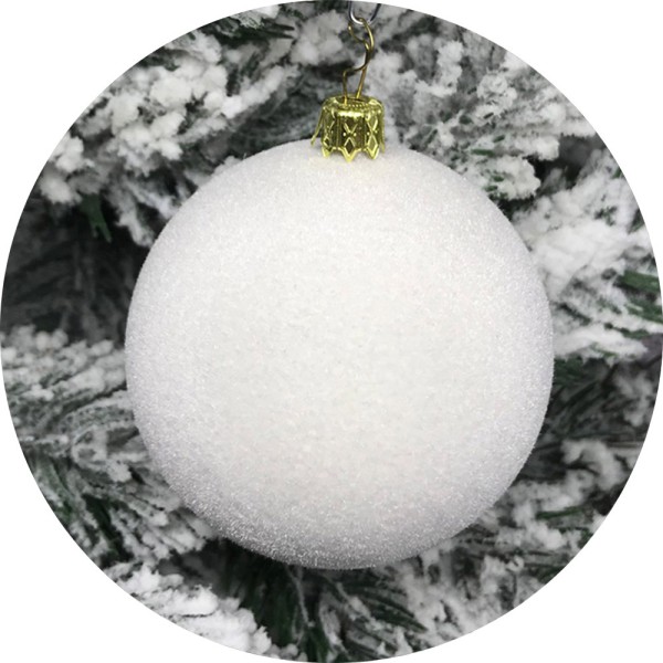 Ялинкова куля Оксамит (200мм, білий)
