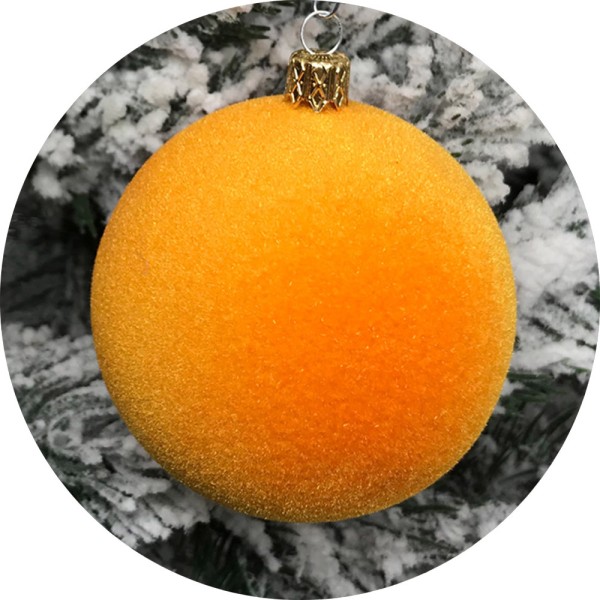 Ялинкова куля Оксамит (200мм, помаранчевий)