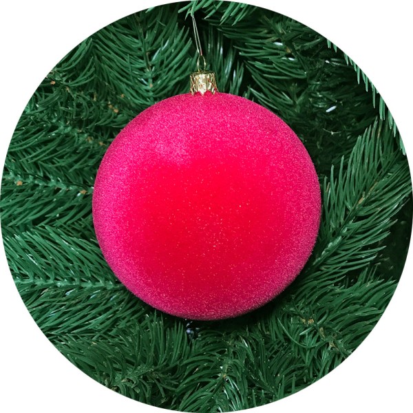 Ялинкова куля Оксамит (130мм, рожевий)