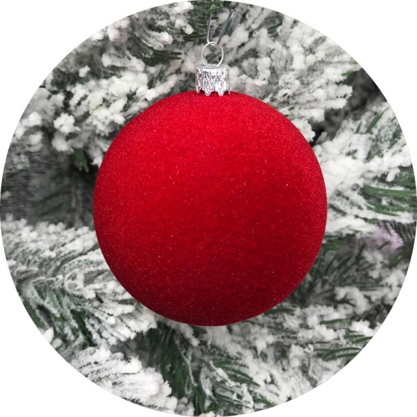 Ялинкова куля Оксамит (130мм, червоний)