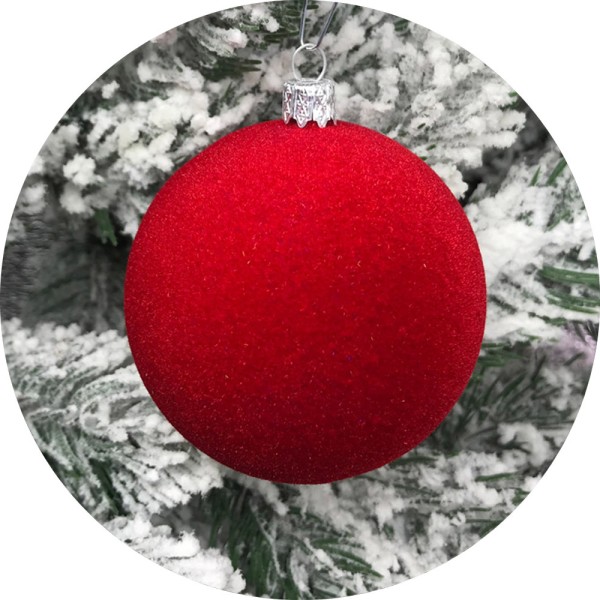 Ялинкова куля Оксамит (150мм, червоний)