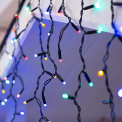 Гирлянда Бахрома LED 3x0.8м (мульти, на белом, с коннектором)