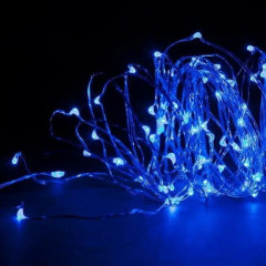Гирлянда Роса 50м 500 LED (синяя, на белом)