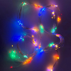 Гирлянда конский хвост 20 нитей, 2.4м, 460LED (мульти, на белом)
