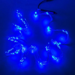 Гирлянда конский хвост 20 нитей, 2.4м, 460LED (синяя, на белом)