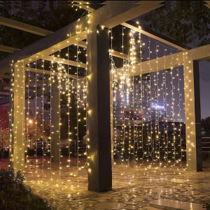 Гірлянда Водоспад 3х1.2м 240 LED (штора, тепло-біла)