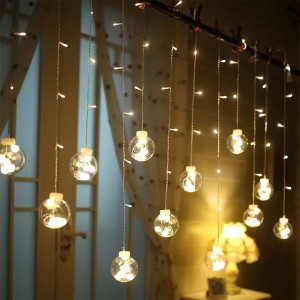 Гирлянда штора LED Шар в шаре 3х0.8м (тепло-белая)