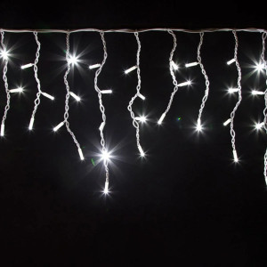 Гирлянда Бахрома LED 3x0.8м (белая, на белом)