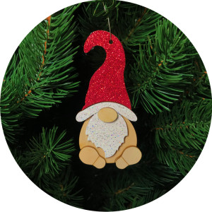 Іграшка на ялинку Санта (дерев'яна)