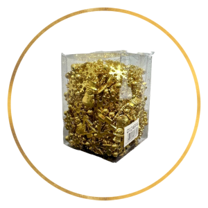 Намиста на ялинку з фігурками (10м, золоті)