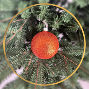 Ялинкова куля Блиск (оранжевий, 80мм)