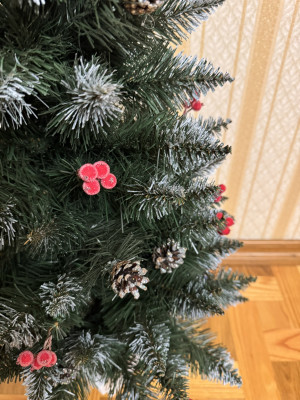 Ялинка в горщику 0.7 м з шишками Кармен Білий Круглий