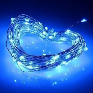 Гірлянда Роса 20м 200 LED (синя, на білому)