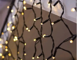 Вулична Гірлянда Бахрома LED 3x0.8м (тепло-біла, з конектором)
