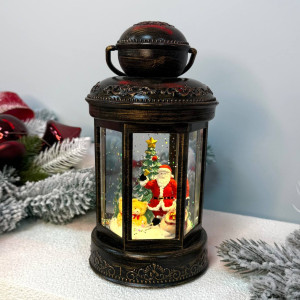 Новорічний ліхтар світильник нічник музичний 21см санта, ведмедик та ялинка з USB живленням, на батарейках