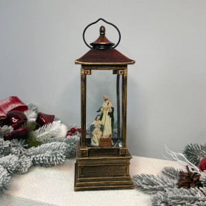 Новорічний ліхтар світильник нічник музичний 32см Релігійний з USB живленням, на батарейках