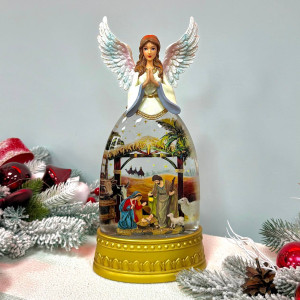 Новорічний ліхтар світильник нічник музичний 35см Вертеп з USB живленням, на батарейках