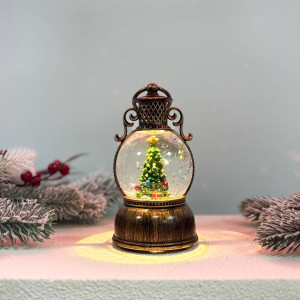 Новорічний ліхтар нічник міні Санта 16см на батарейках з USB живленням