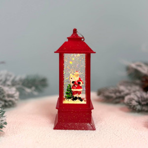 Новорічний ліхтар нічник міні 13см на батарейках у комплекті