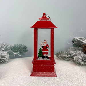 Новорічний ліхтар нічник міні 13см на батарейках у комплекті