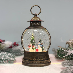 Новорічний ліхтар світильник нічник музичний 25см з USB живленням та на батарейках