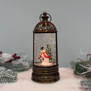 Новорічний ліхтар світильник нічник музичний 24см з USB живленням