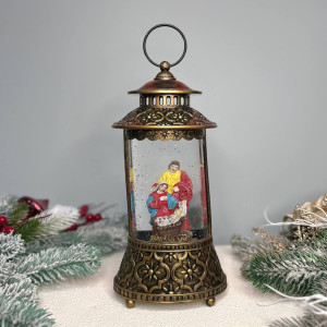 Новорічний ліхтар світильник нічник музичний 22см Ялинка з USB живленням 