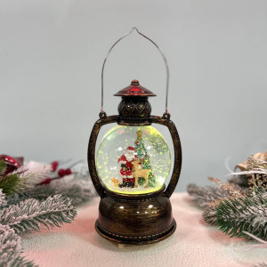 Новорічна куля світильник нічник музичний Париж 17х10см, на батарейках в комплеті розовий