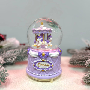 Новорічна куля світильник нічник музичний Париж, 18х10см на батарейках в комплеті