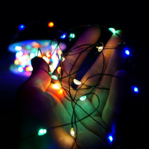 Гірлянда Роса 50м 500 LED (мульти, на білому)