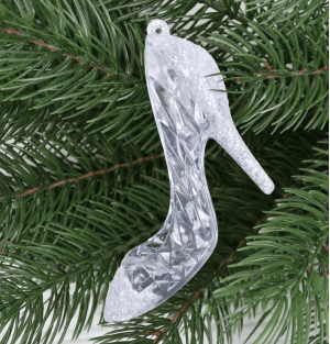 Іграшка на ялинку Туфелька (прозорий, 15см)