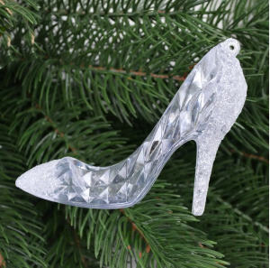 Іграшка на ялинку Туфелька (прозорий, 15см)