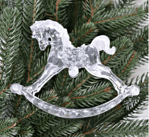 Іграшка на ялинку СИМВОЛ РОКУ Кінь (прозорий, 11см)