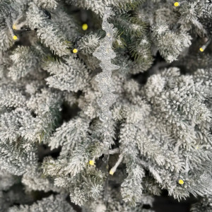 Іграшка на ялинку Бурулька (прозора з інеєм, 26см)